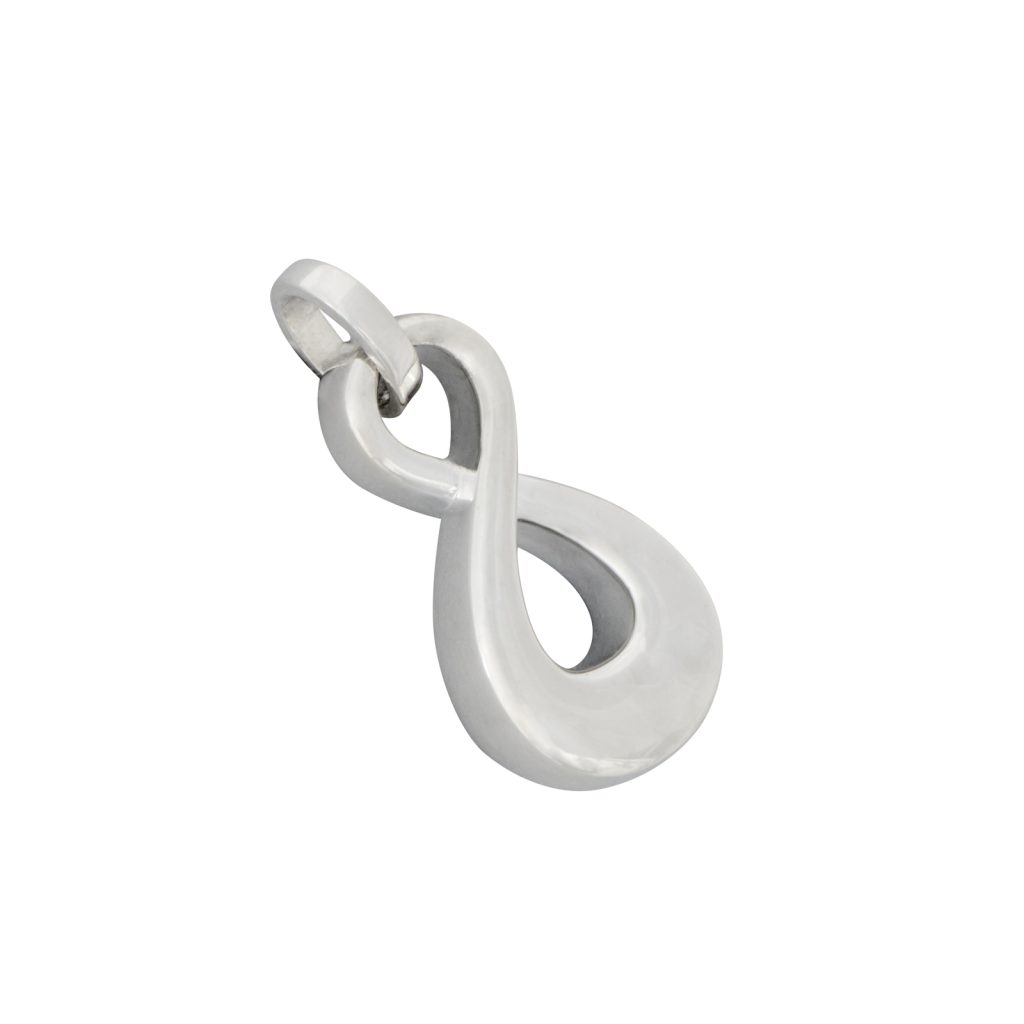 Silver infinity pendant offered as memorial jewellery for Melbourne families