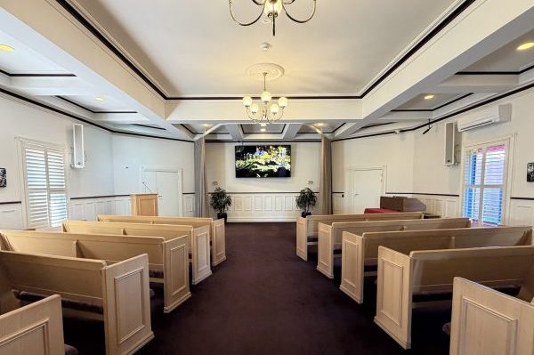 Altona chapel interior featuring seating and peaceful lighting in Melbourne